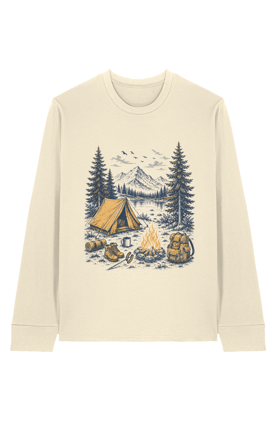 Mountain Camping 100 Organic Cotton Long Sleeve Tee