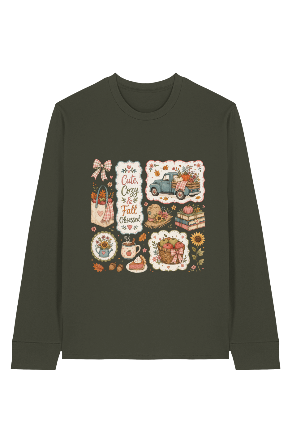 Cute Fall Obsessed 100 Organic Cotton Long Sleeve Tee