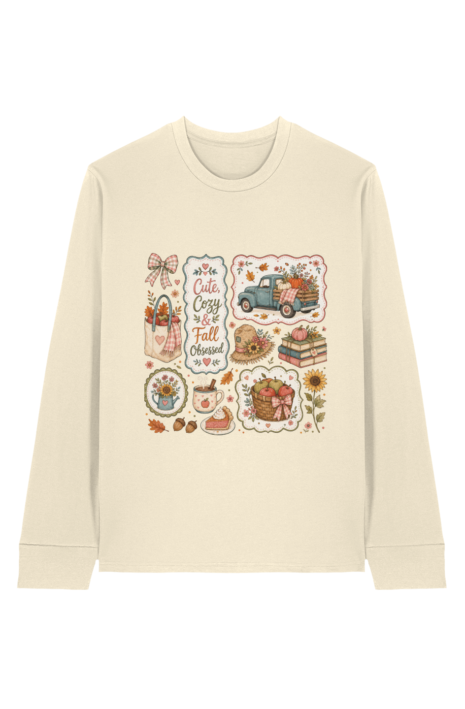 Cute Fall Obsessed 100 Organic Cotton Long Sleeve Tee