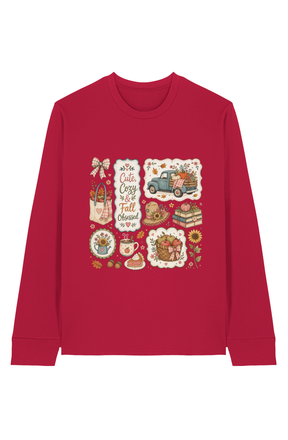 Cute Fall Obsessed 100 Organic Cotton Long Sleeve Tee