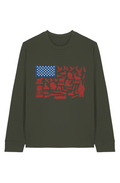 Outdoor USA Flag 100 Organic Cotton Long Sleeve Tee