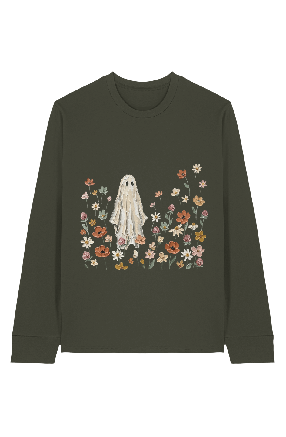 Ghost Flowers 100 Organic Cotton Long Sleeve Tee