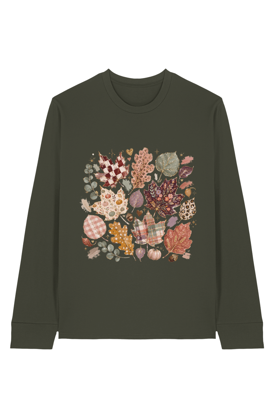 Fall Leaves 100 Organic Cotton Long Sleeve Tee