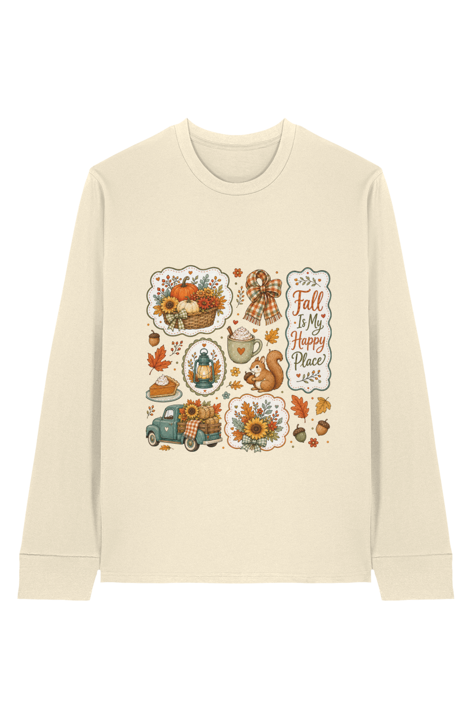 Fall Happy Place 100 Organic Cotton Long Sleeve Tee