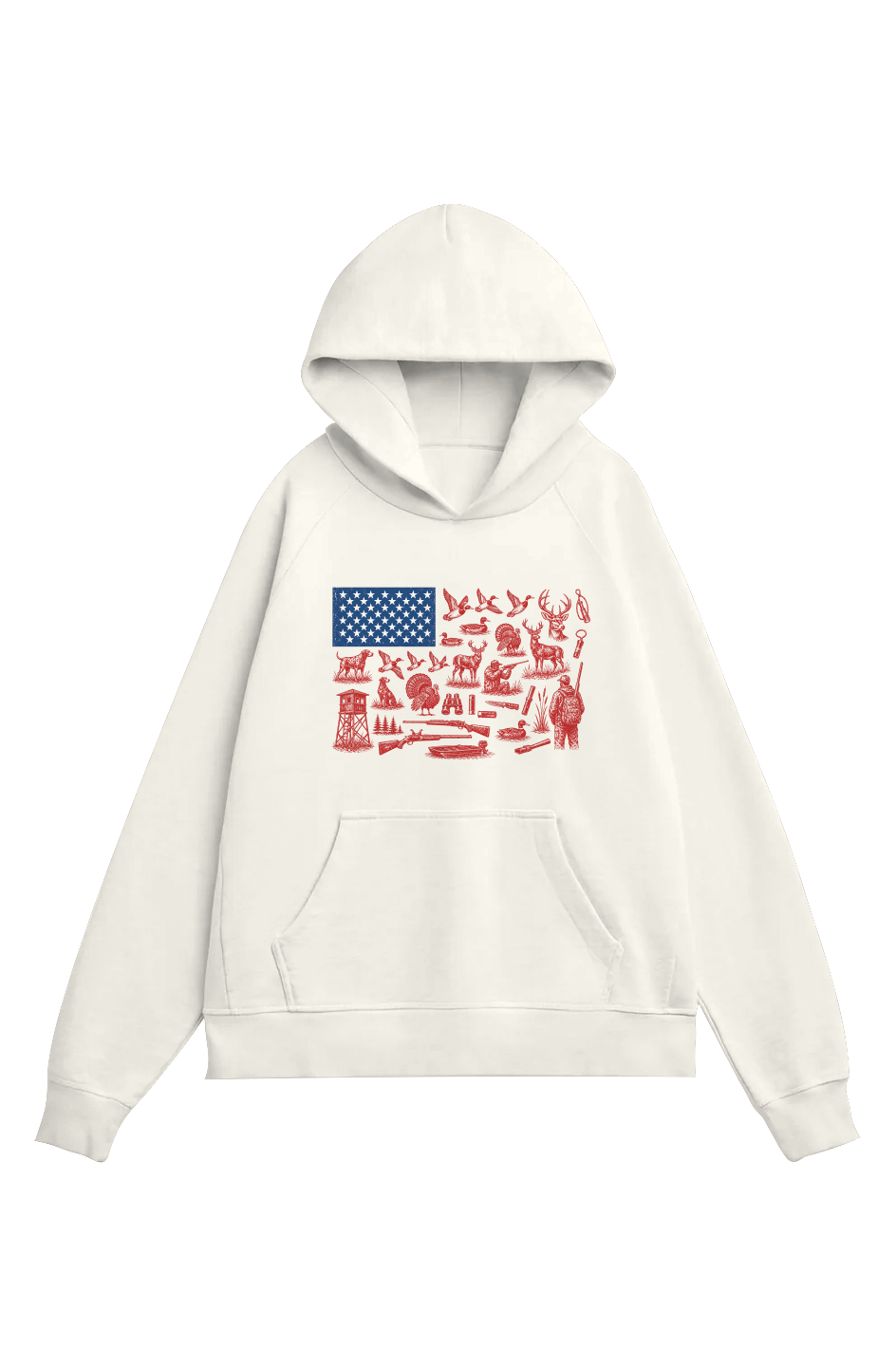 Outdoor USA Flag 100 Organic Cotton Hoodie
