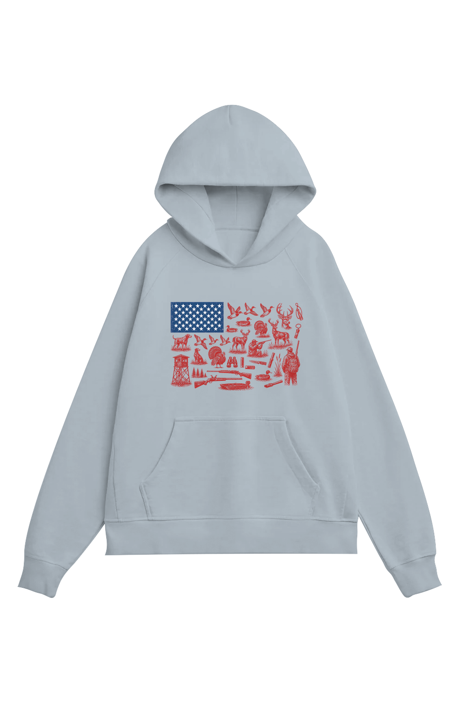 Outdoor USA Flag 100 Organic Cotton Hoodie