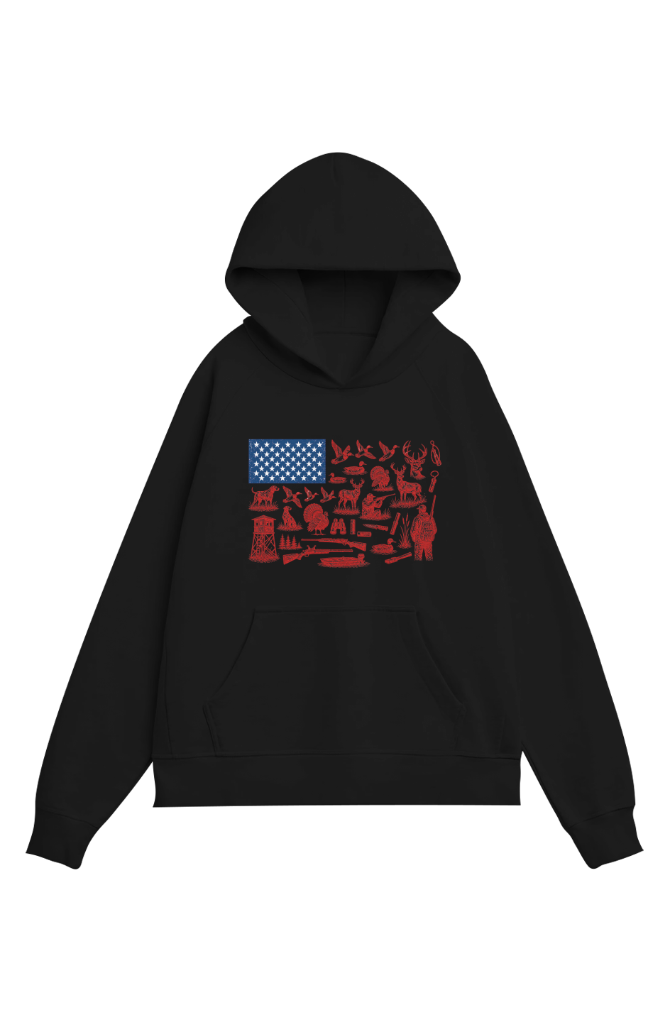 Outdoor USA Flag 100 Organic Cotton Hoodie
